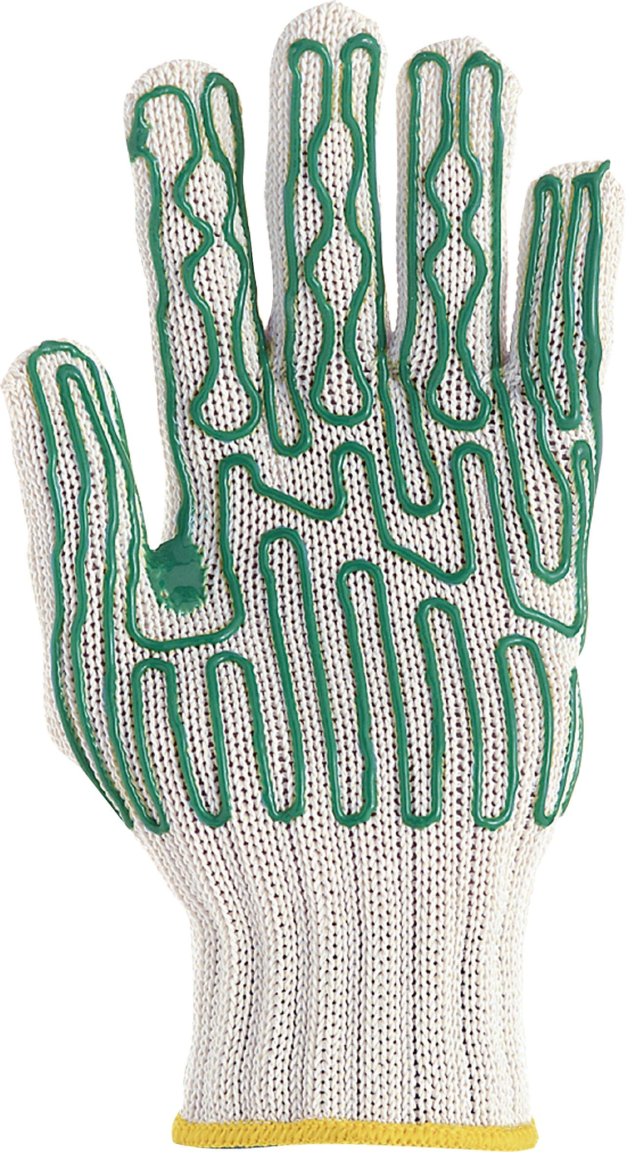 Whizard® Heavy Duty Slipguard Cut Resistant Glove, White/Green, Large, 6/Pk