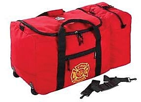 Ergodyne Arsenal 16" Nylon Fire & Rescue Gear Bag with Wheels, Red (13205)