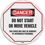 Accuform 20" Vinyl OSHA Steering Wheel Cover "DANGER DO NOT START..", Black/Red On White (KDD822)