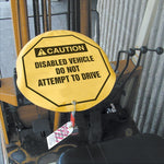 Accuform 20" Vinyl OSHA Steering Wheel Cover "DANGER DO NOT START..", Black/Red On White (KDD822)
