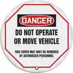 Accuform 16" Vinyl OSHA Steering Wheel Cover "DANGER DO NOT OPERATE..", Black/Red On White (KDD811)
