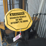 Accuform 16" Vinyl ANSI Steering Wheel Cover "DANGER DO NOT START..", Black/Red On White (KDD715)