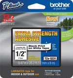 Brother TZ-ES231CS Label Maker Tape, 1/2"W, Black On White