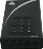 Apricorn Aegis Padlock 4TB USB 3.0 External Hard Drive, Black and White (ADT-3PL256-4000)