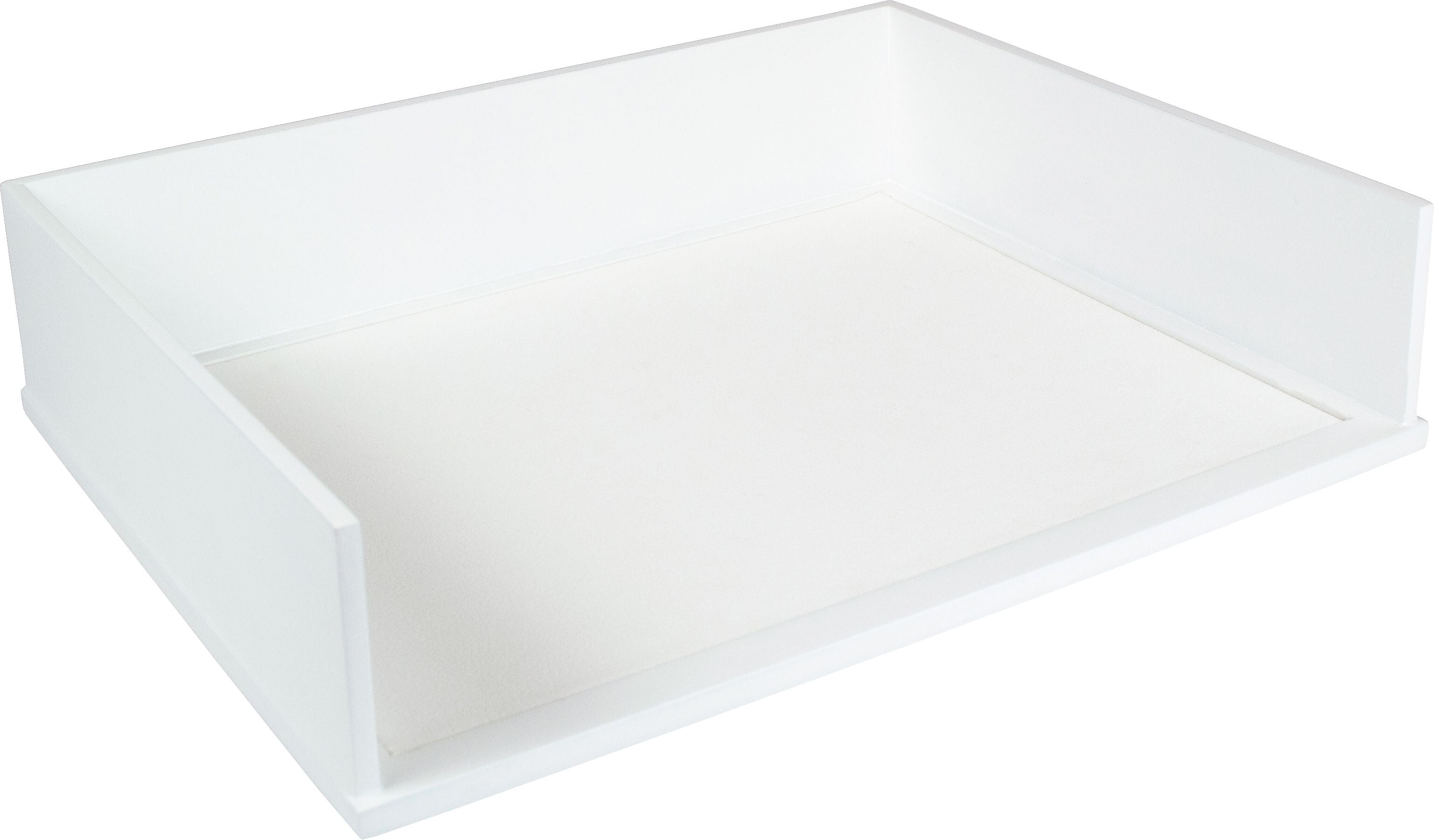 Victor Technology Wood Desk Accessories, Stackable Letter Paper Tray, Pure White