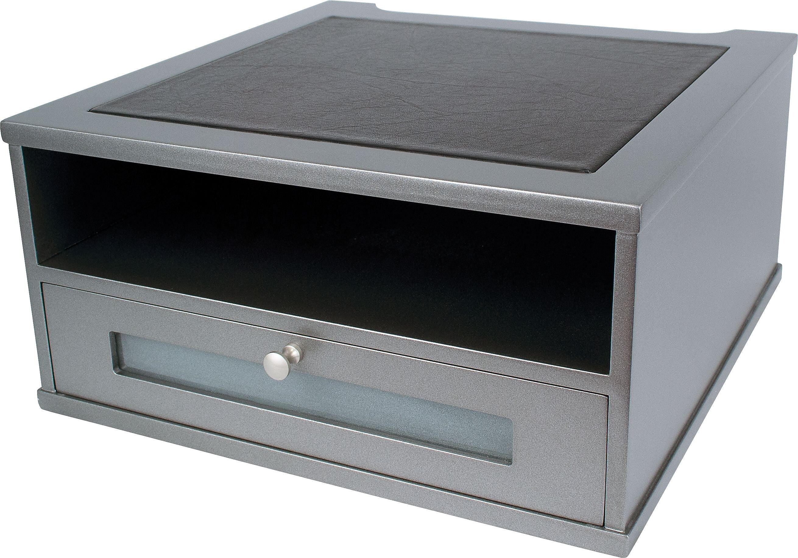 Victor Technology Wood Monitor Riser, Classic Silver (S1175)