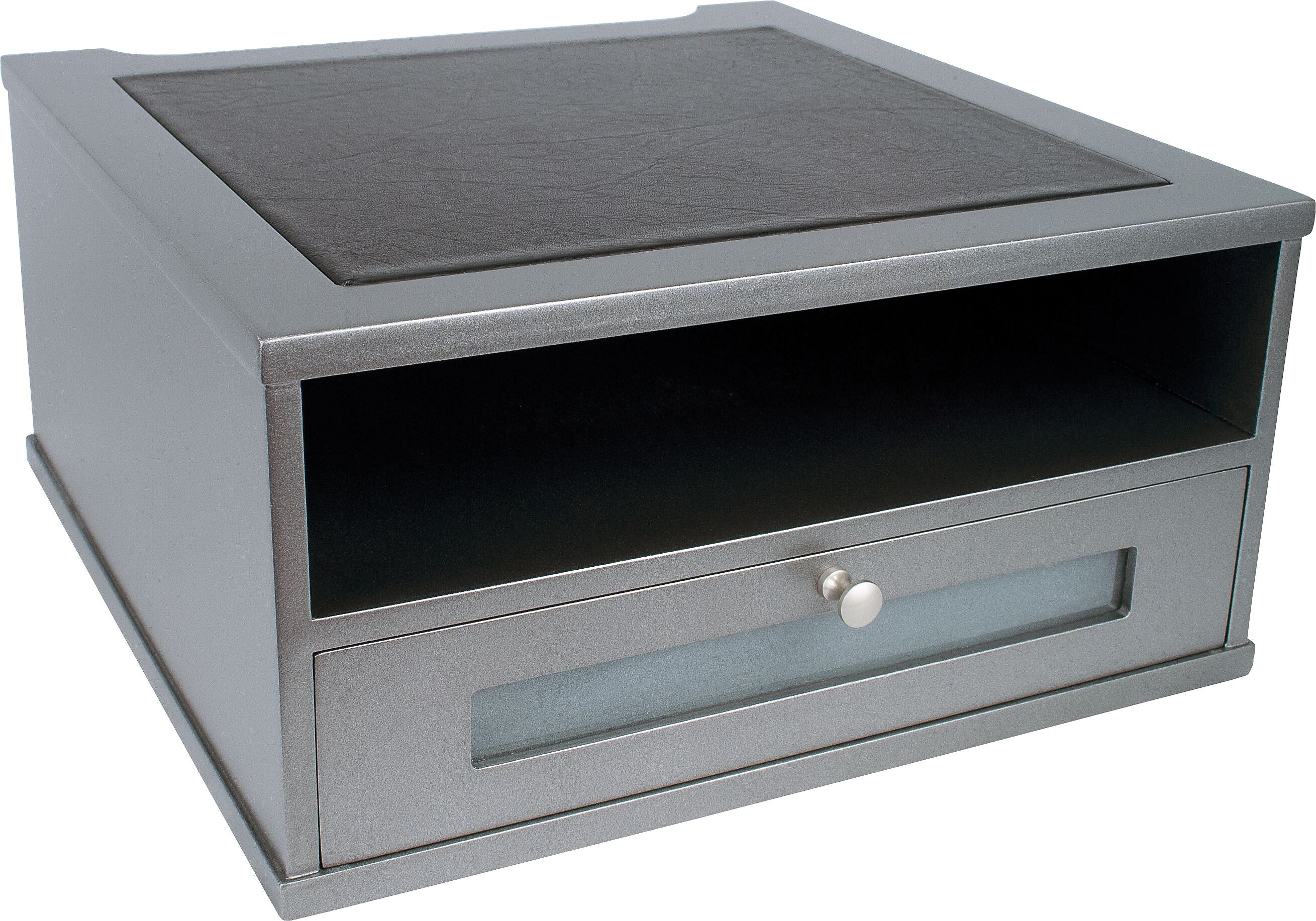 Victor Technology Wood Monitor Riser, Classic Silver (S1175)