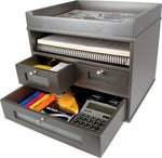 Victor Technology Wood Tidy Tower Organizer, Classic Silver