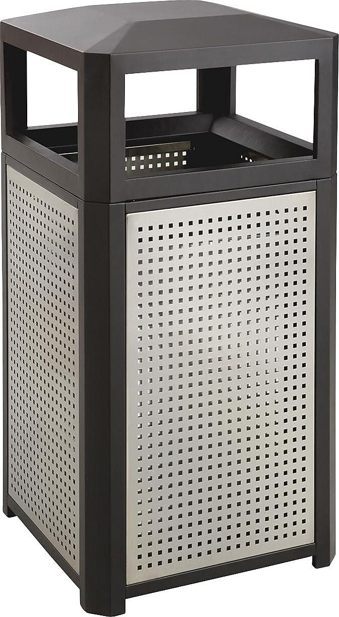 Safco Evos Steel Ash Urn, 38 Gallon, Black/Gray (9934BL)