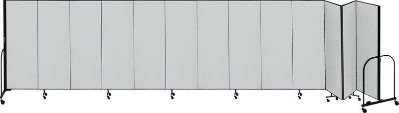 Screenflex® 13-Panel FREEstanding™ Portable Room Dividers, 6'H x 24'1"L, Grey