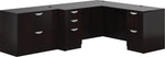 Offices To Go L-Shape Superior Laminate Layout #14 Desking w/Lateral File; Espresso, 29.5"x102"x72"