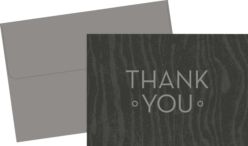 Great Papers Grey Woodgrain Thank You Cards, 20/Pack (2013323PK2)