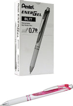 Pentel EnerGel Retractable Gel Pen, 0.7mm, Medium Point, Pink Ink (PENBL77PWP)