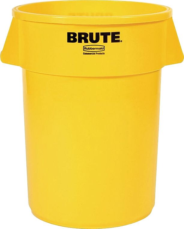 Rubbermaid Brute Plastic Trash Can without Lid, 20 Gallons, Yellow (FG262000YEL)