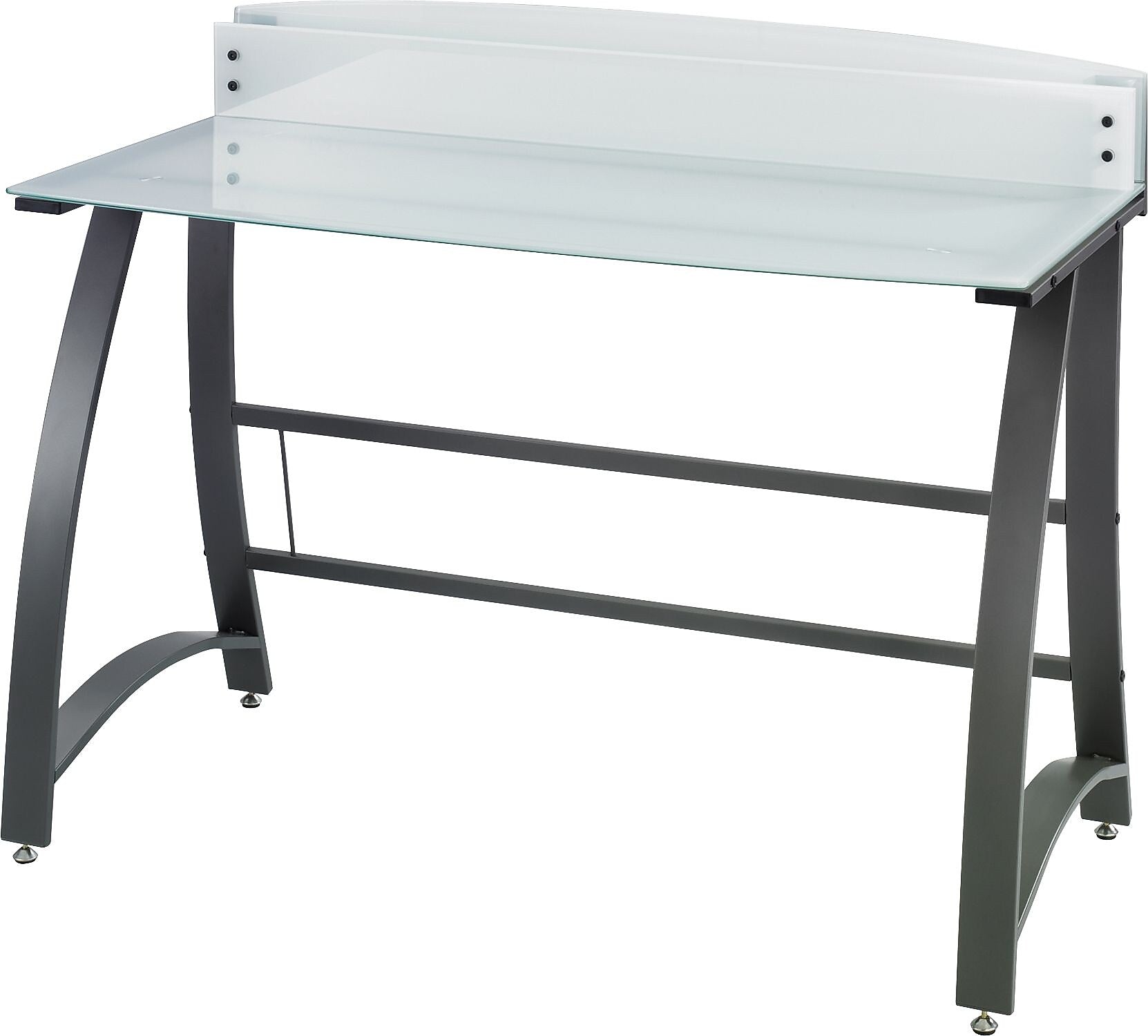 Safco Xpressions Glass Top Computer Desk, Frosted/Black