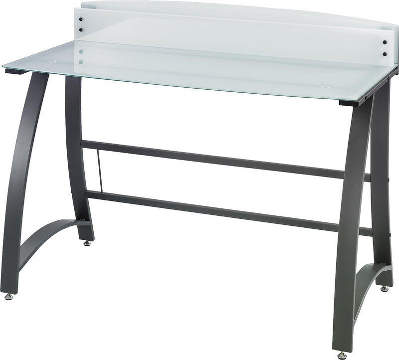 Safco Xpressions Glass Top Computer Desk, Frosted/Black