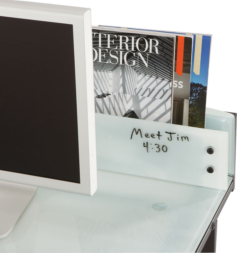 Safco Xpressions Glass Top Computer Desk, Frosted/Black