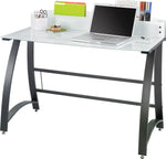 Safco Xpressions Glass Top Computer Desk, Frosted/Black