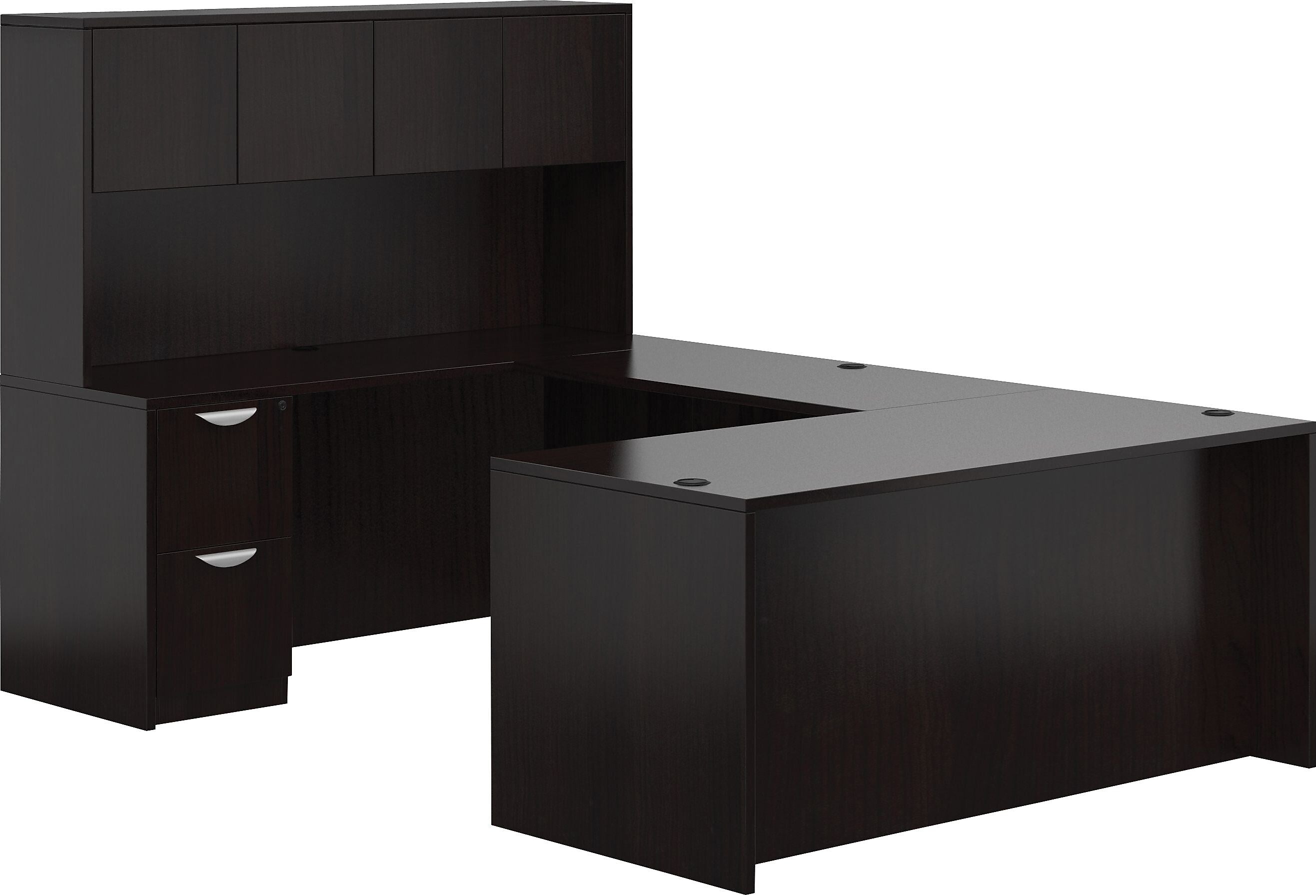Offices To Go Superior Laminate Bundle 2, American Espresso, 29 1/2"H - 65 1/2"H x 71"W x 108"D