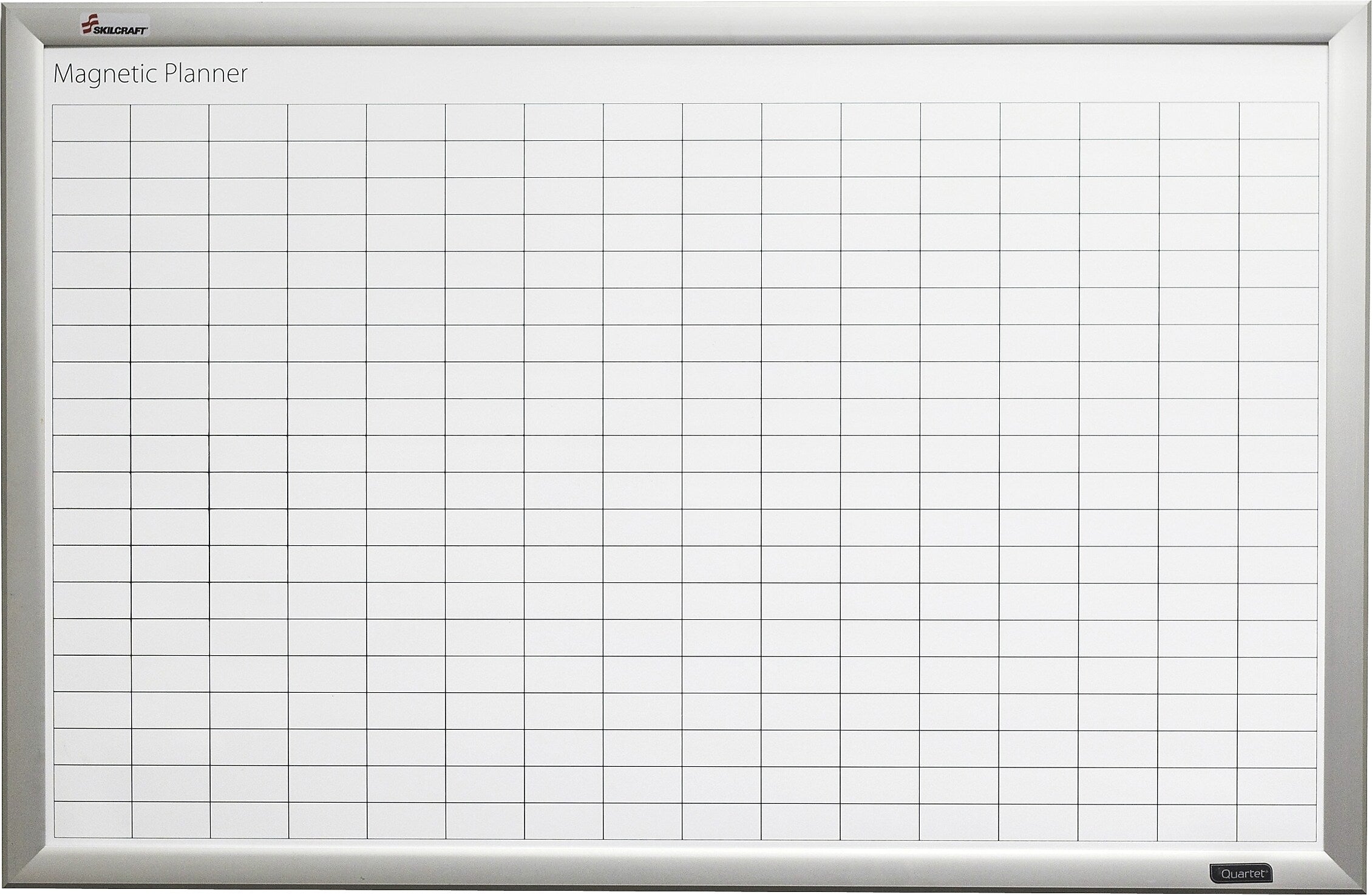 AbilityOne SKILCRAFT Magnetic Work/Plan Kit, 36" x 24", Daily, Monthly, Steel, Aluminum, Fiberboard, Aluminum, White