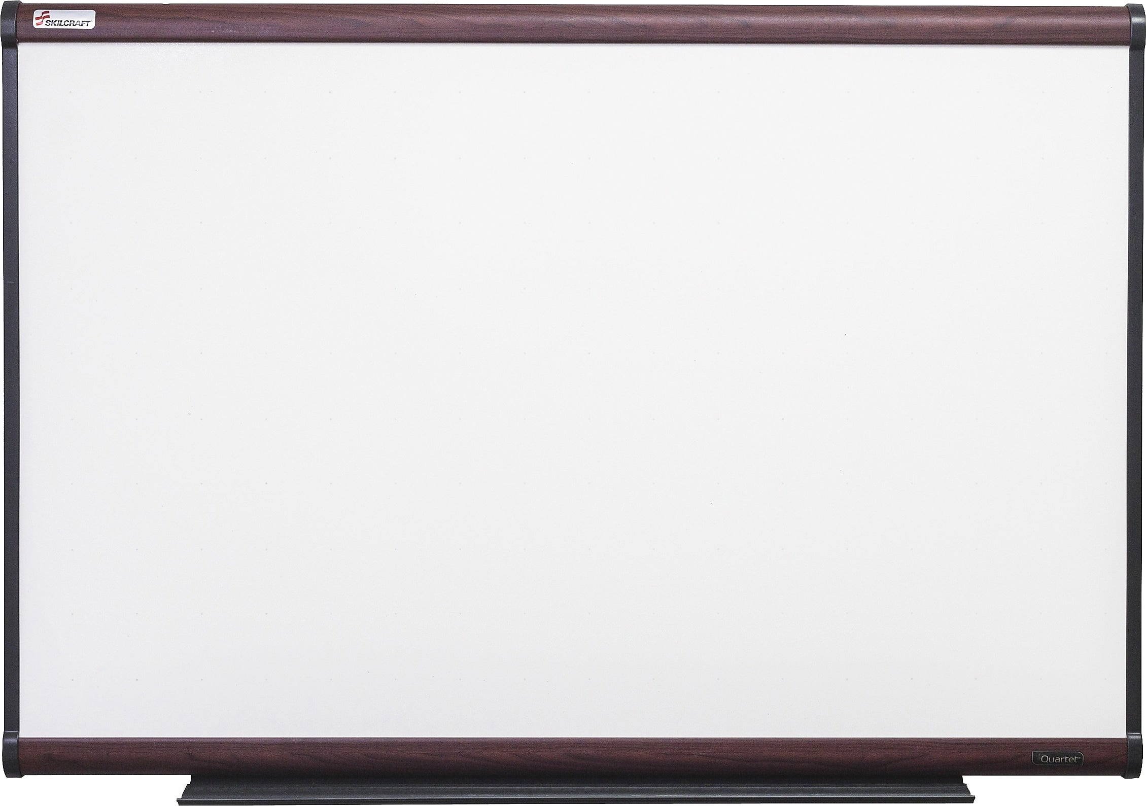 AbilityOne SKILCRAFT Mahogany Frame Total Erase Board, 36" Width x 24" Height, White, Mahogany Aluminum Frame, Film, 1 Each
