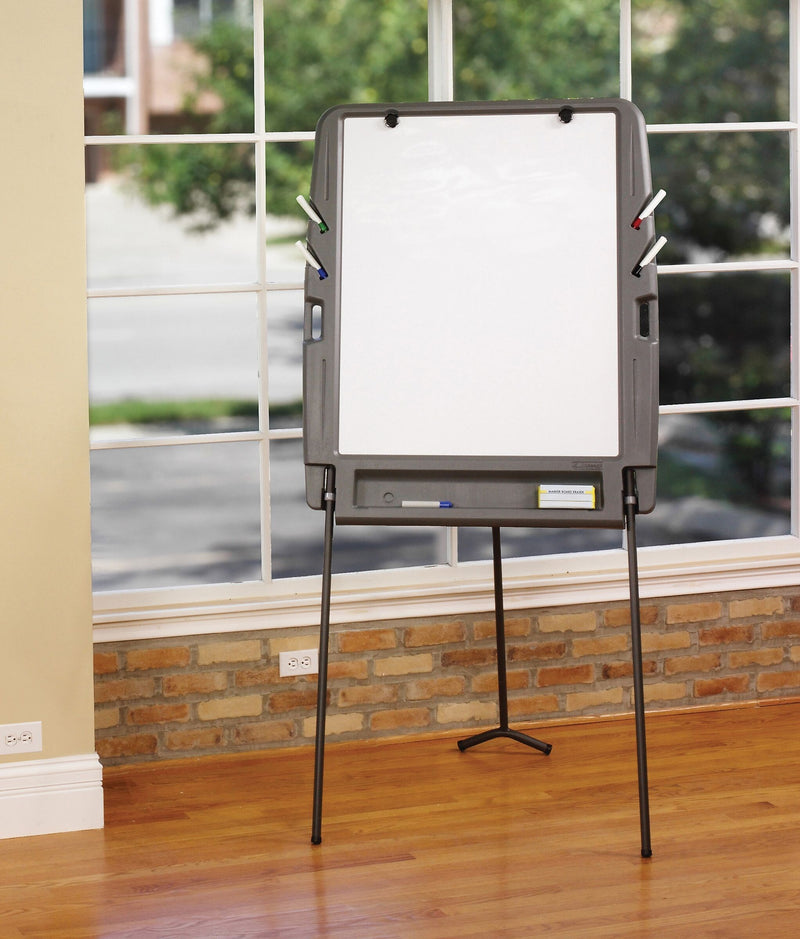 ICEBERG Portable Flip Chart Easel, 73", Charcoal Steel (30227)