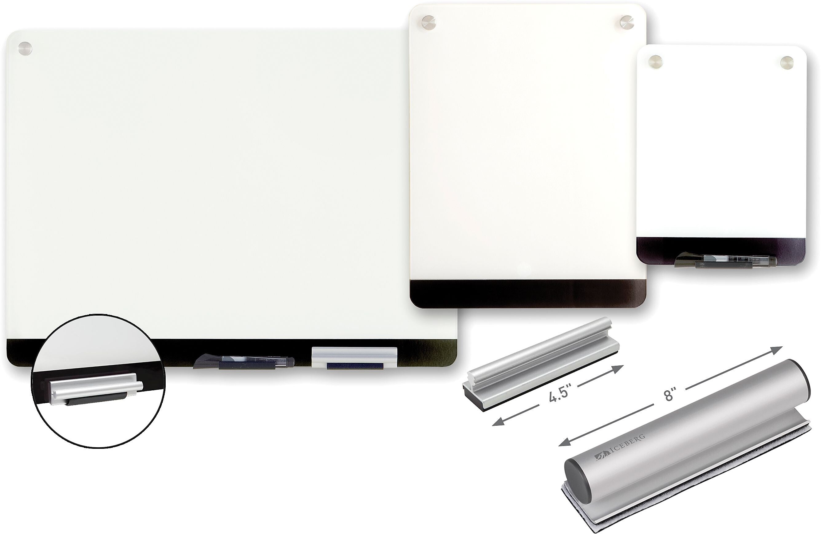 Clarity Personal Glass Board, Frameless, 9"x12" (31110)