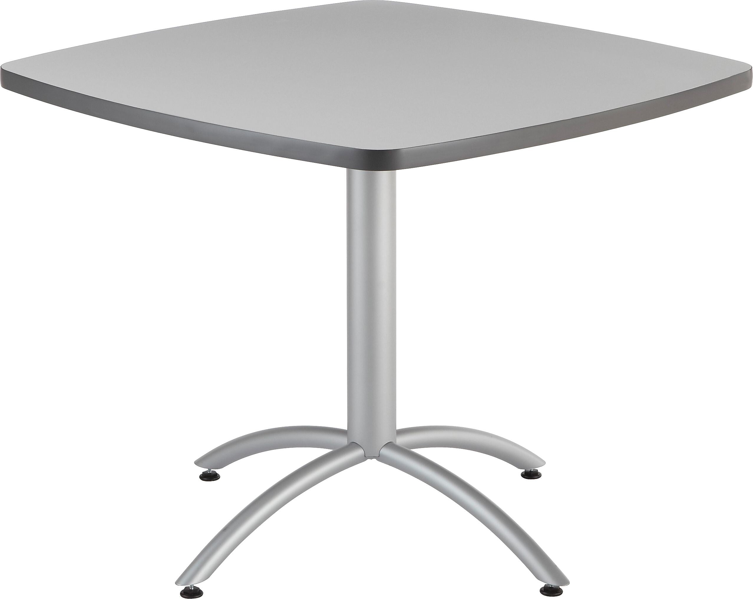 ICEBERG CafeWorks Square Melamine Cafe Table, 36"D x 36"W, Gray (65617)