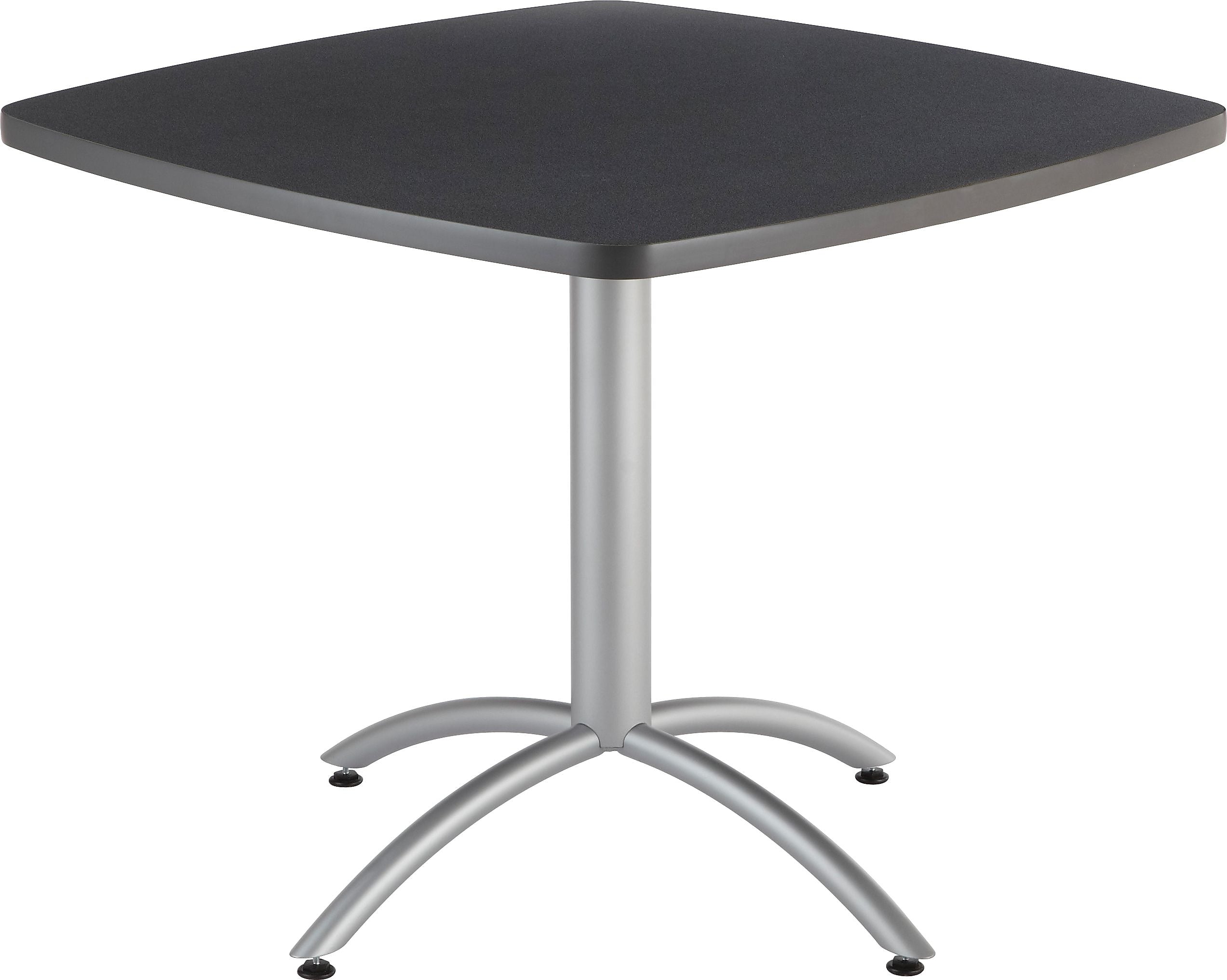 ICEBERG CafeWorks Square Cafe Table, 36"D x 36"W, Graphite/Silver (65618)