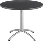 ICEBERG CafeWorks 36" Round Melamine Cafe Table, Graphite/Silver (65628)