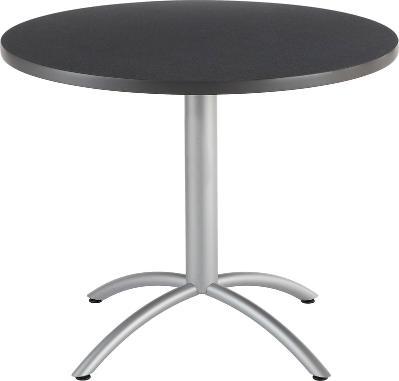 ICEBERG CafeWorks 36" Round Melamine Cafe Table, Graphite/Silver (65628)