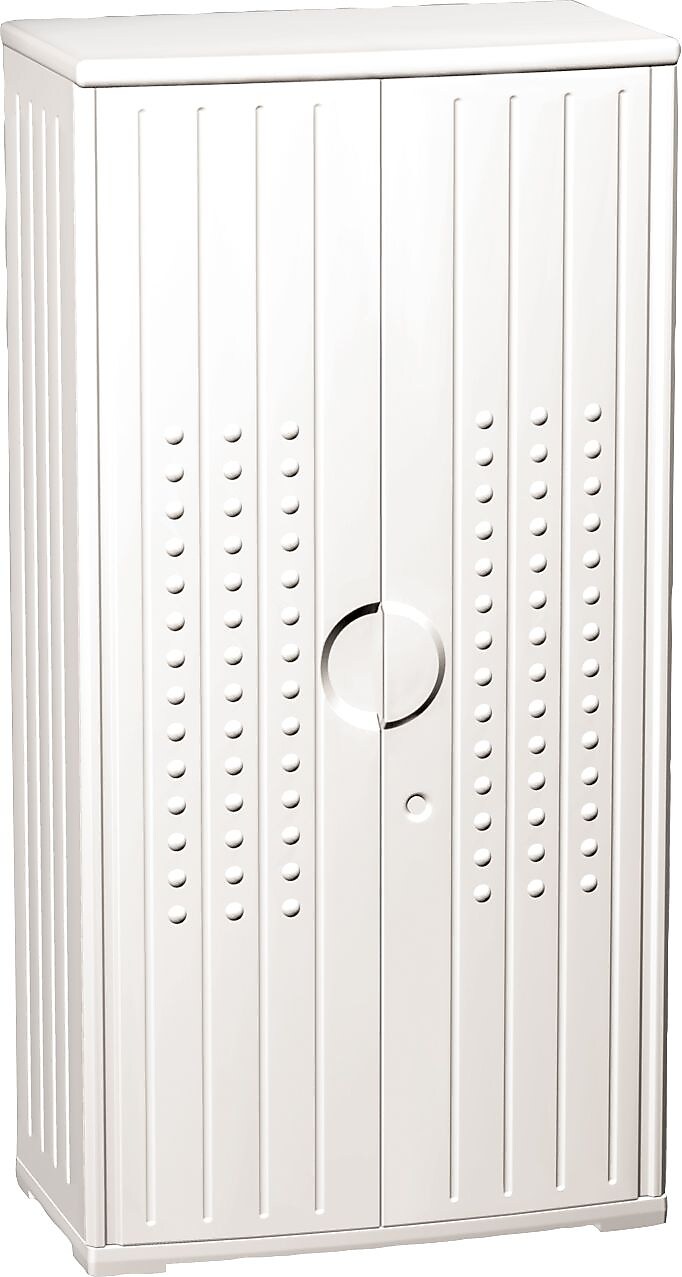 Iceberg® Officeworks® Polyethylene Storage Cabinet, Non-Assembled, 66Hx33Wx18D", Platinum