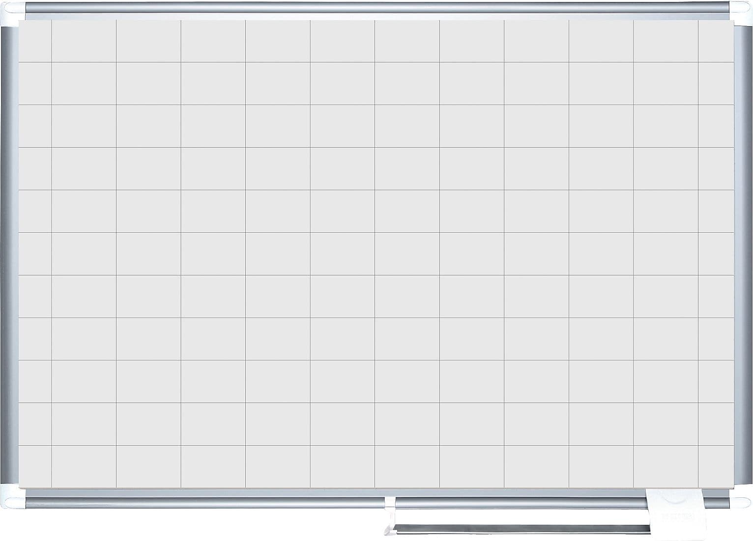 Mastervision Grid Planning Board, 36X48, 2X3" Grid, White/Silver