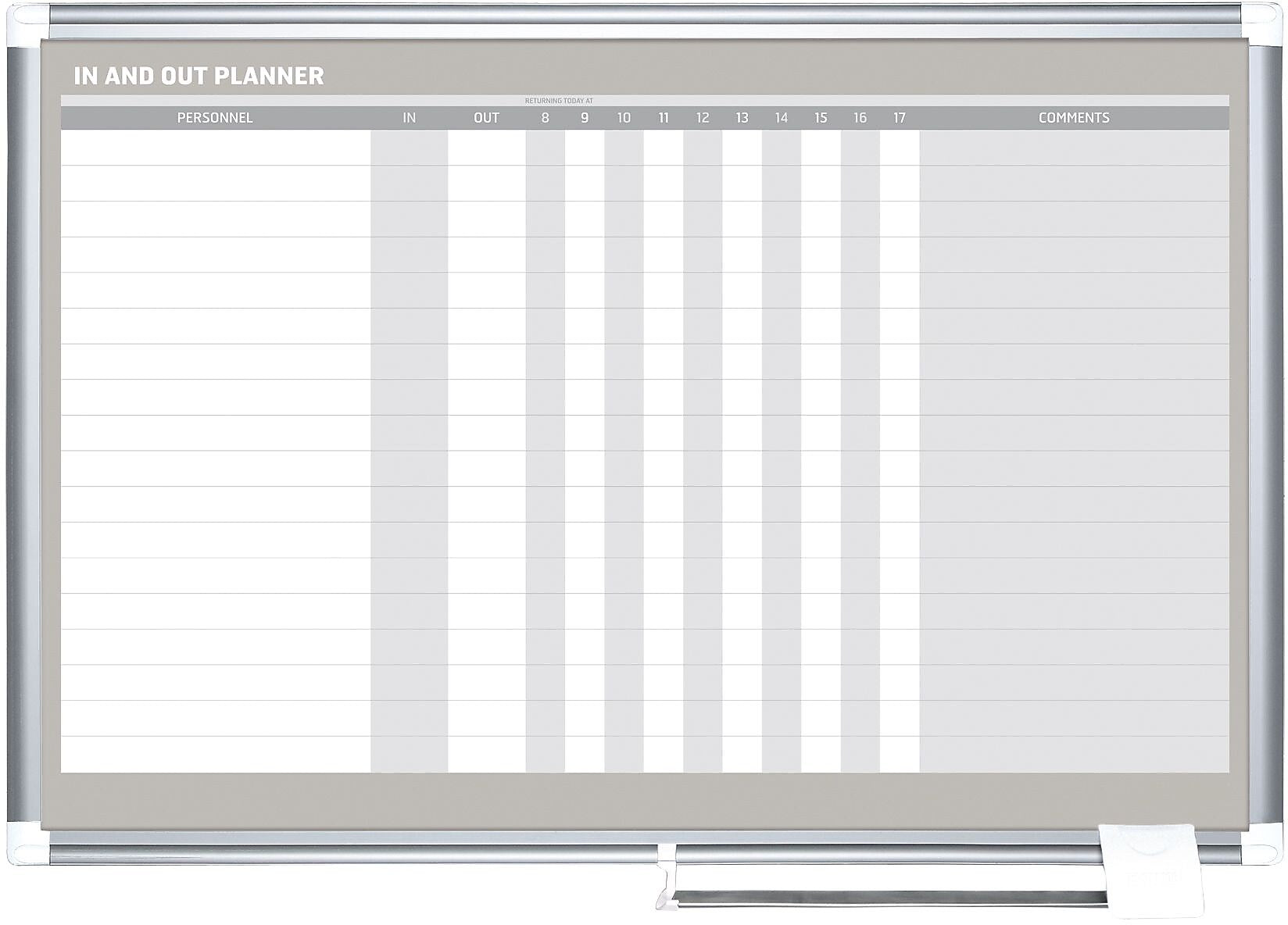 MasterVision In-Out Magnetic Dry-Erase Board, Silver Frame, 24"H x 36"W (BVCGA01110830)