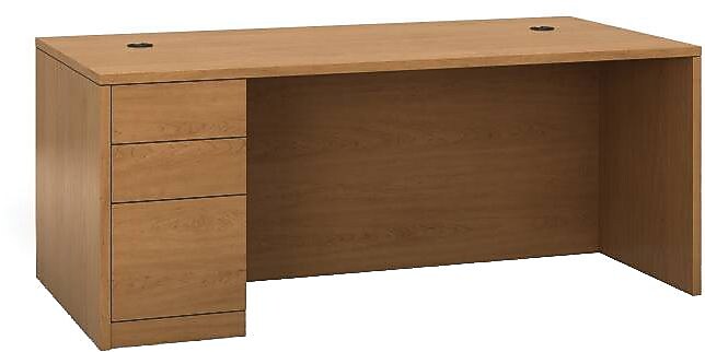 HON 10500 Series 72"W Left Pedestal Desk, Harvest (H105896LCC)