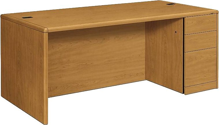 HON 10700 Series Right Pedestal Desk, Harvest, 29 1/2"H x 72"W x 36"D