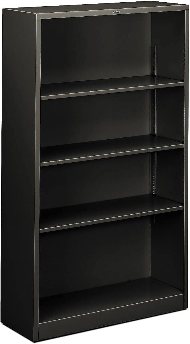 HON Brigade 59"H 4-Shelf Bookcase, Charcoal Metal (HONS60ABCS)