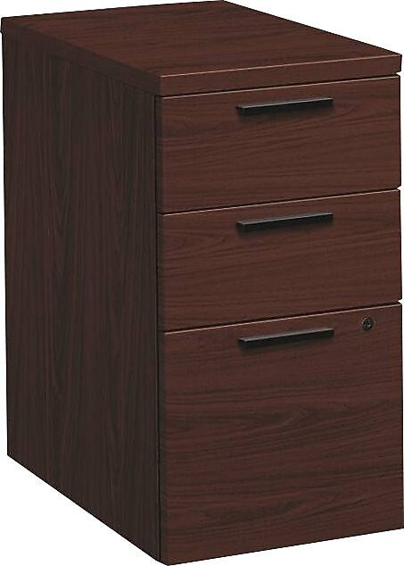 HON 10500 Series Mobile Vertical File Cabinet, Letter/Legal Size, Lockable, 28"H x 15.75"W x 22.75"D, Mahogany (HON105102NN)