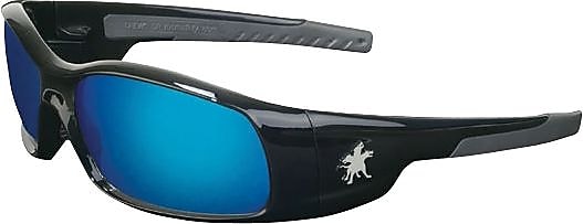 Crews Swagger® SR118B Safety Glasses, Black Frame, Blue Diamond Mirror Lens (135-SR118B)