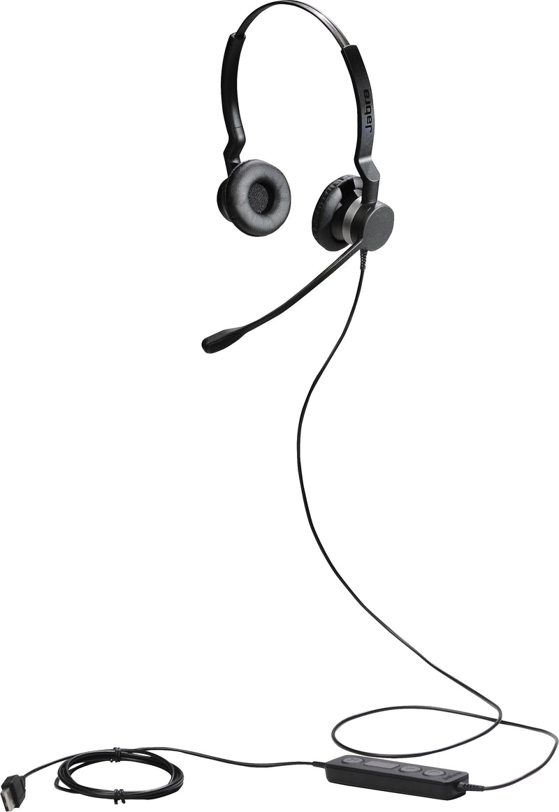 Jabra 2300 Noise Canceling Stereo Headset Microphone, Over-the-Head, Black (2399-829-109)