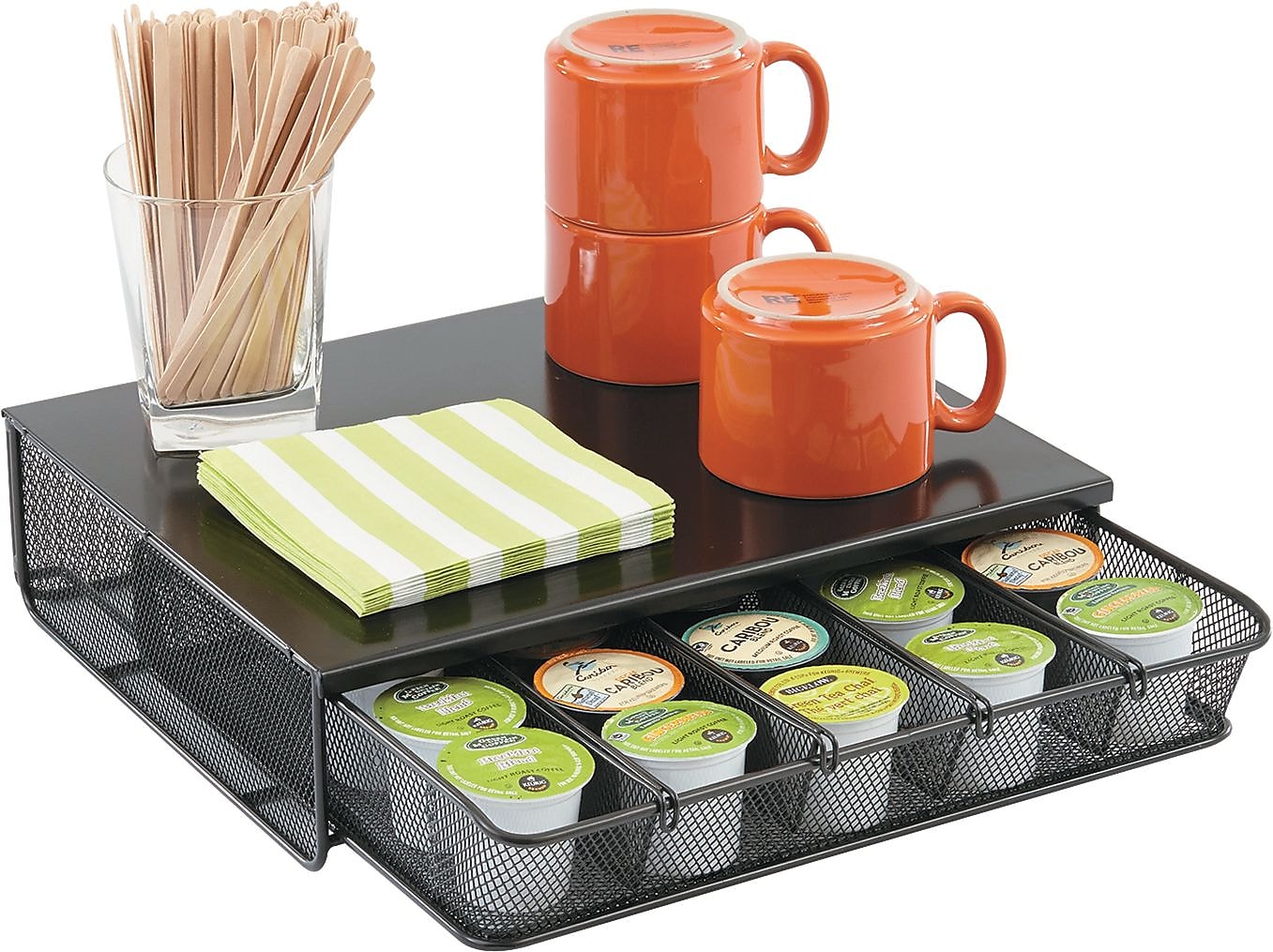Safco Onyx One Drawer Steel Hospitality Organizer, Black (3274BL)