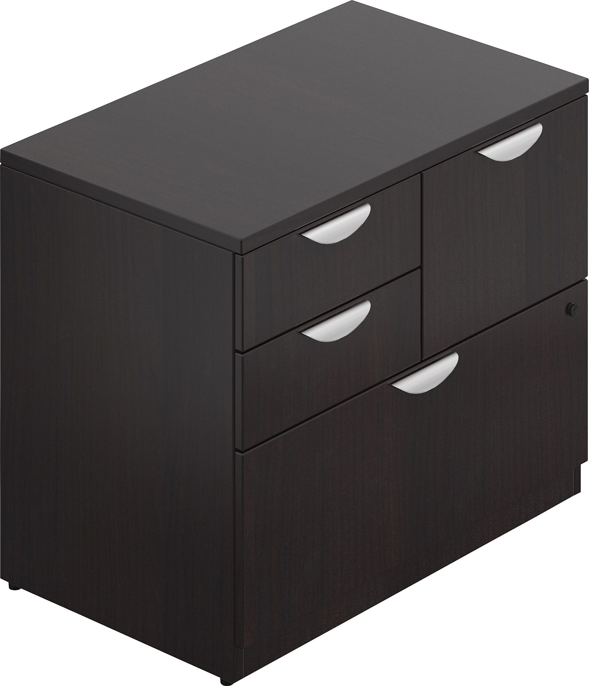 Offices To Go Superior Mixed Storage Unit with Lock, American Espresso, 29 1/2"H x 36"W x 22"D