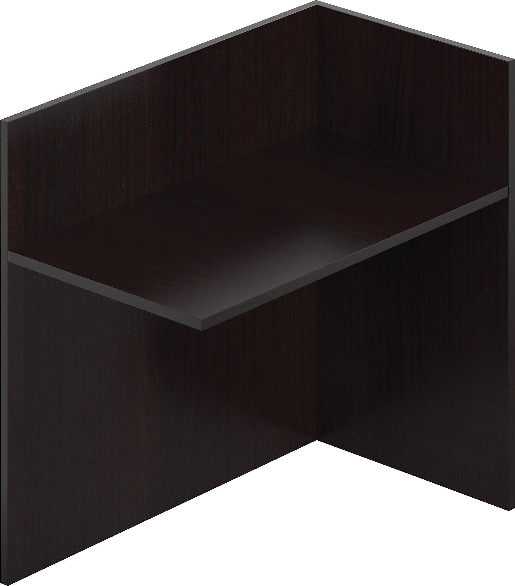 Offices To Go 42" Wide Reversible Return Shell, American Espresso, 41"H x 42"W x 24"D
