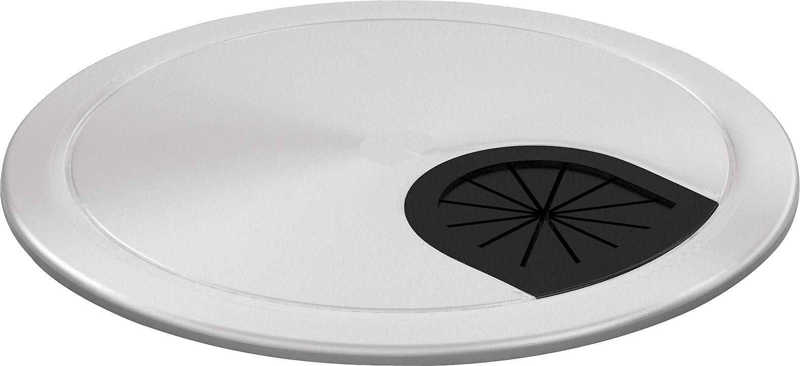 Offices To Go 2" Wide Grommet Cover, Silver, 1/4"H x 2"W x 2"D