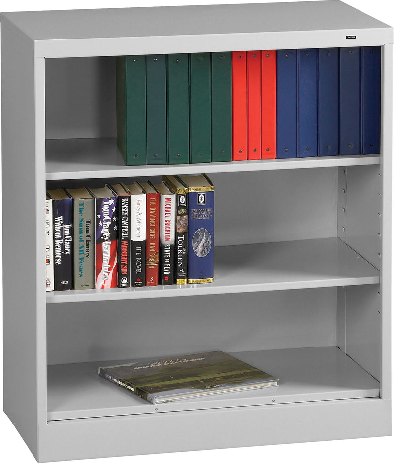 Tennsco 18" Welded Bookcase, Light Grey, 3-Shelf, 42"H