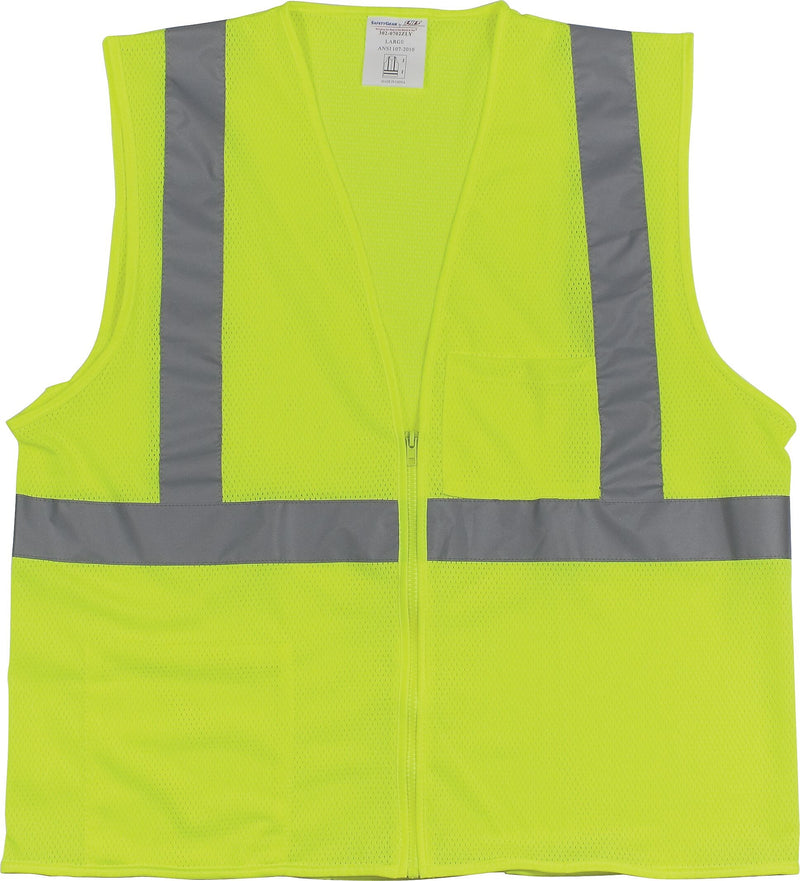 Protective Industrial Products 2-Pocket Safety Vest, Yellow, 5X, 10/PK (302-0702ZLY-10-5X)