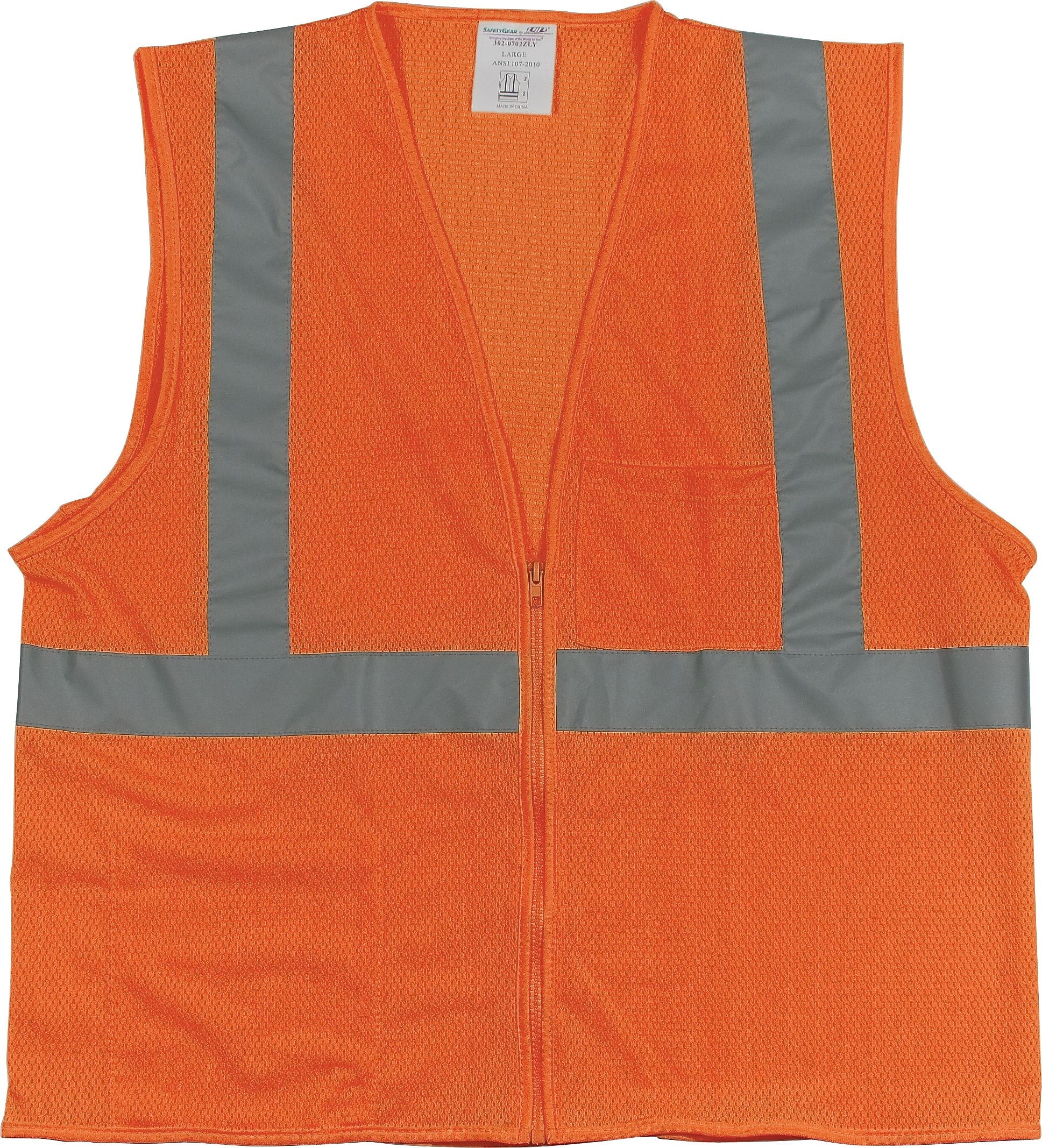 Protective Industrial Products High Visibility Sleeveless Safety Vest, ANSI Class R2, Orange, 2XL, 50/Pack (302-0702ZOR-2X-XX)