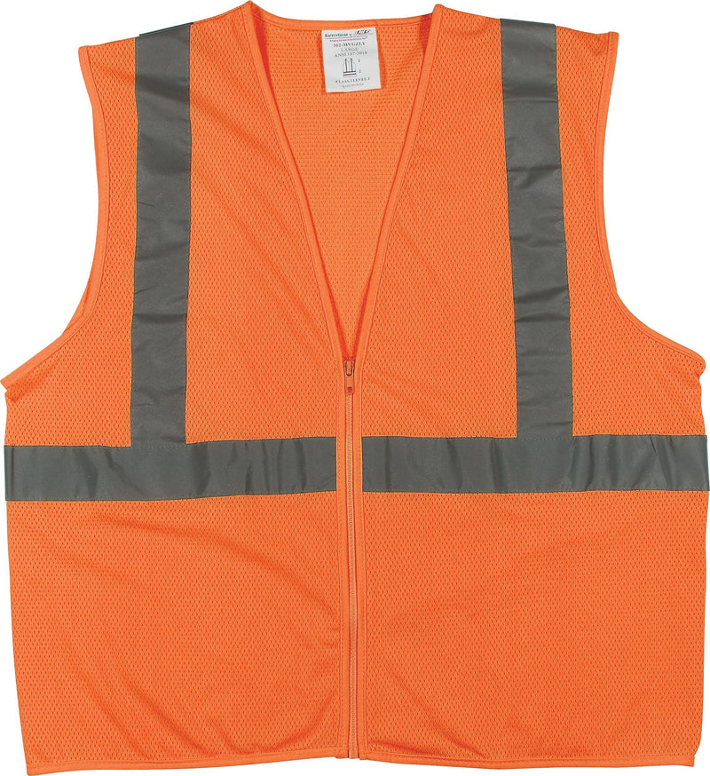 Protective Industrial Products Safety Vest, Orange, 3X, 10/PK 302-MVGZOR-10-3X3X)