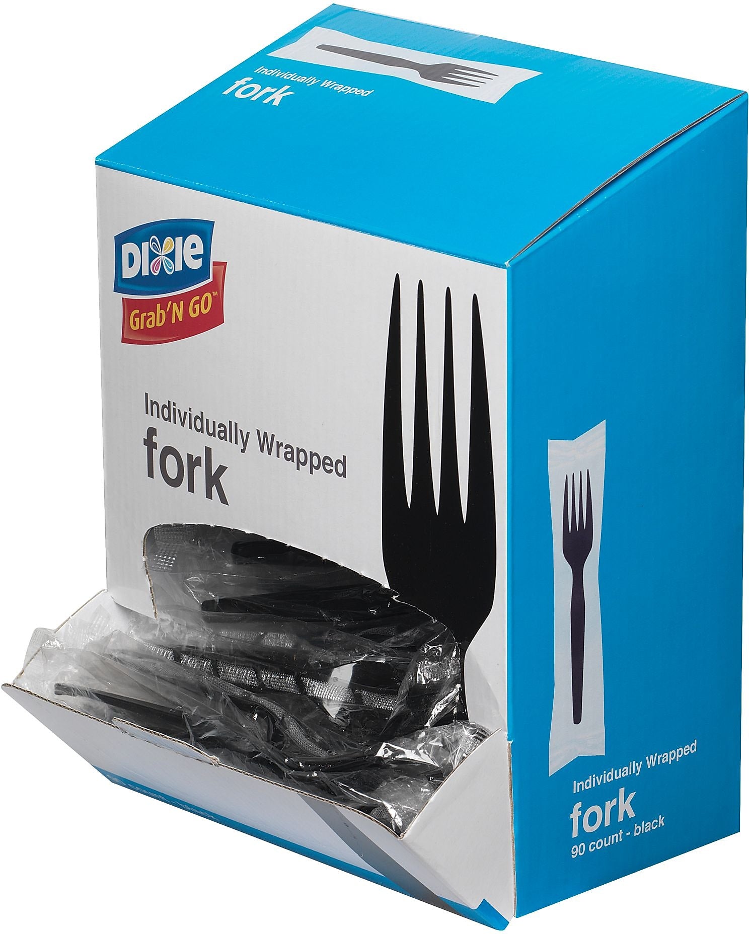 Dixie Grab-n-Go Polystyrene Fork, Medium-Weight, Black, 90/Pack (FM5W540)