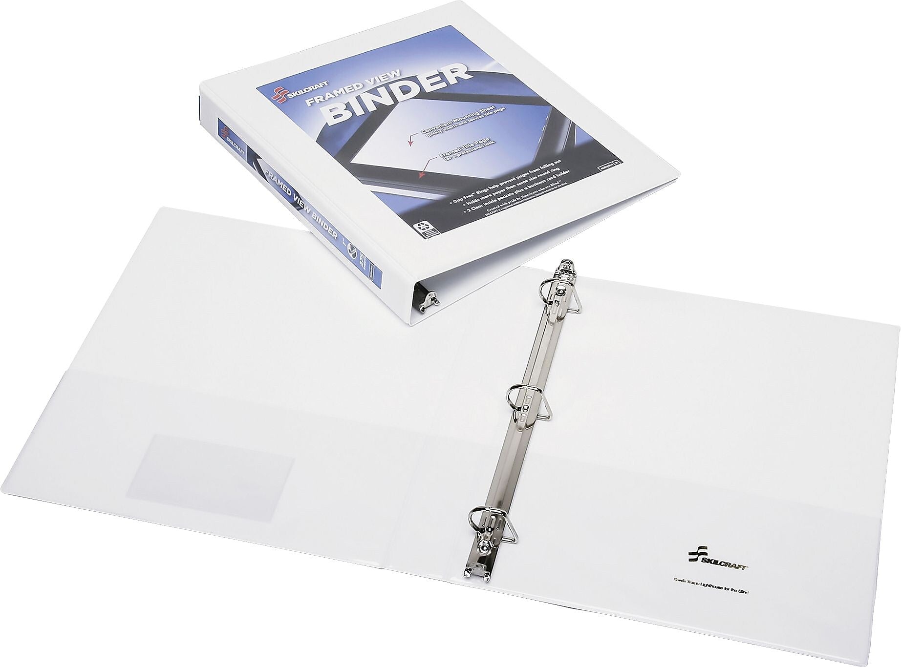 AbilityOne SKILCRAFT 1" View Binders, D-Ring, White (NSN4621386)